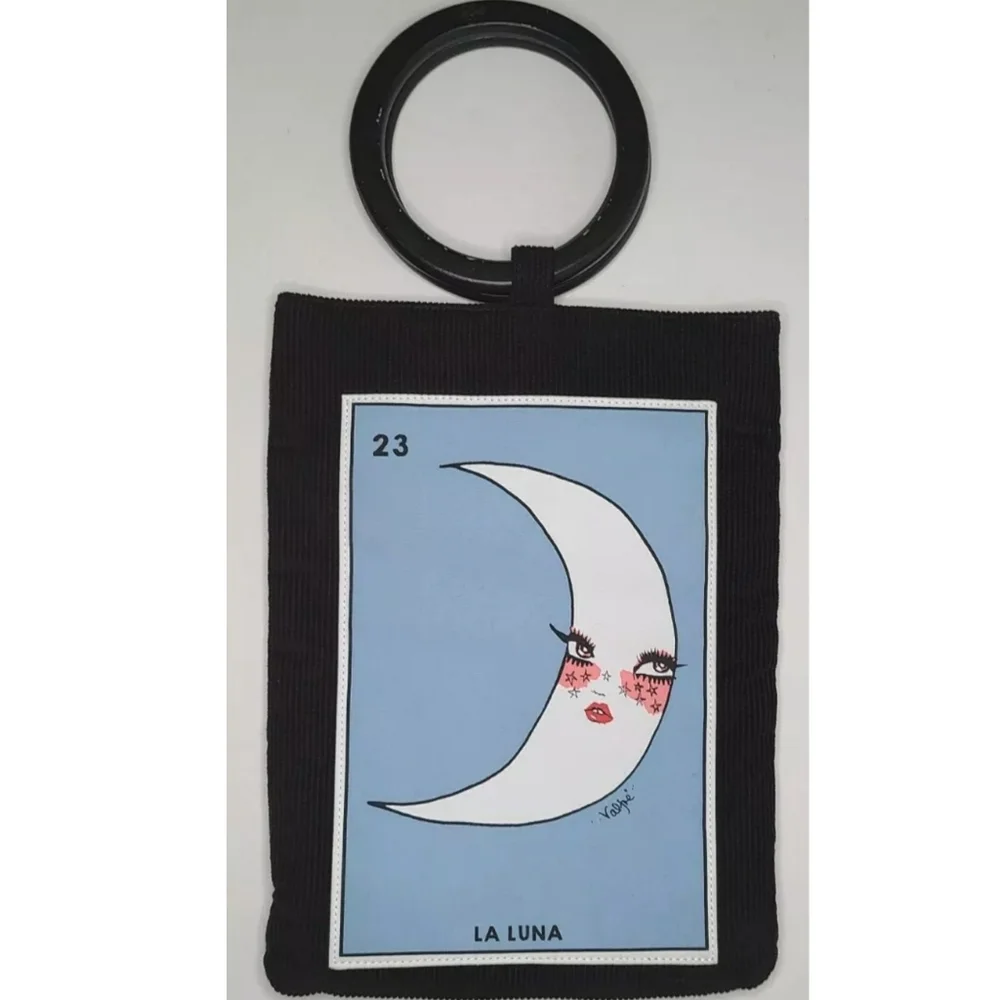 RARE Valfre Black and Blue La Luna Shoulder Bag - Picture 2 of 6